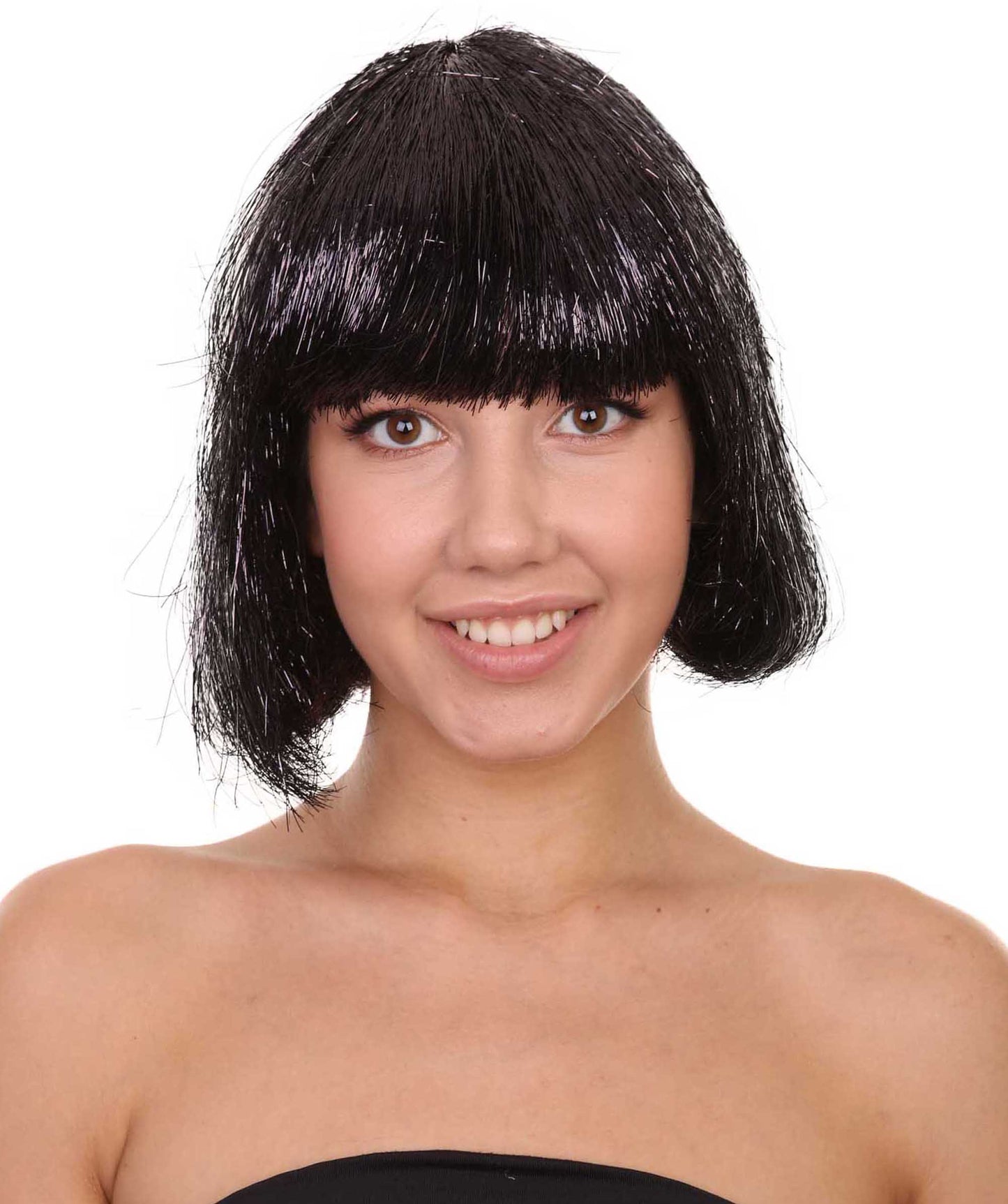 Black Bob Tinsel Wig