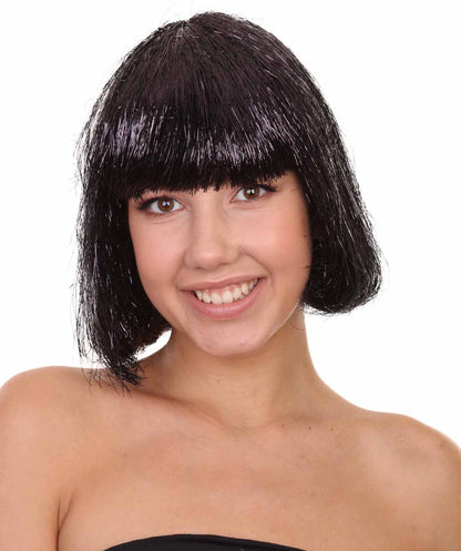 Black Bob Tinsel Wig