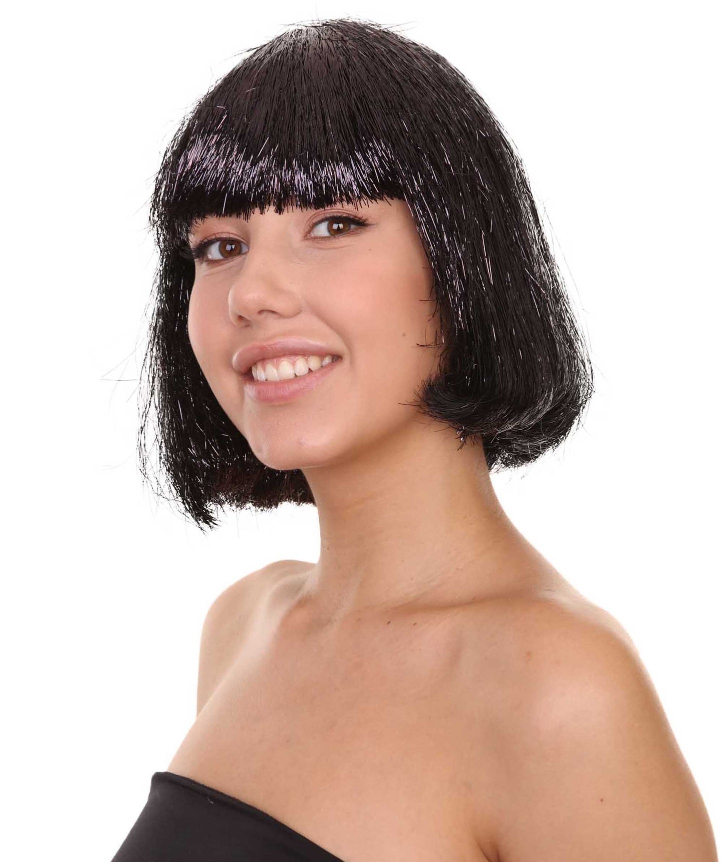 Black Bob Tinsel Wig