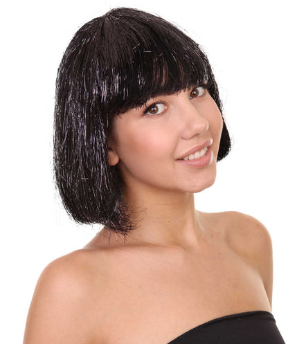 Black Bob Tinsel Wig