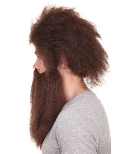 Brown Caveman Mens Wig and Beard Set Collection