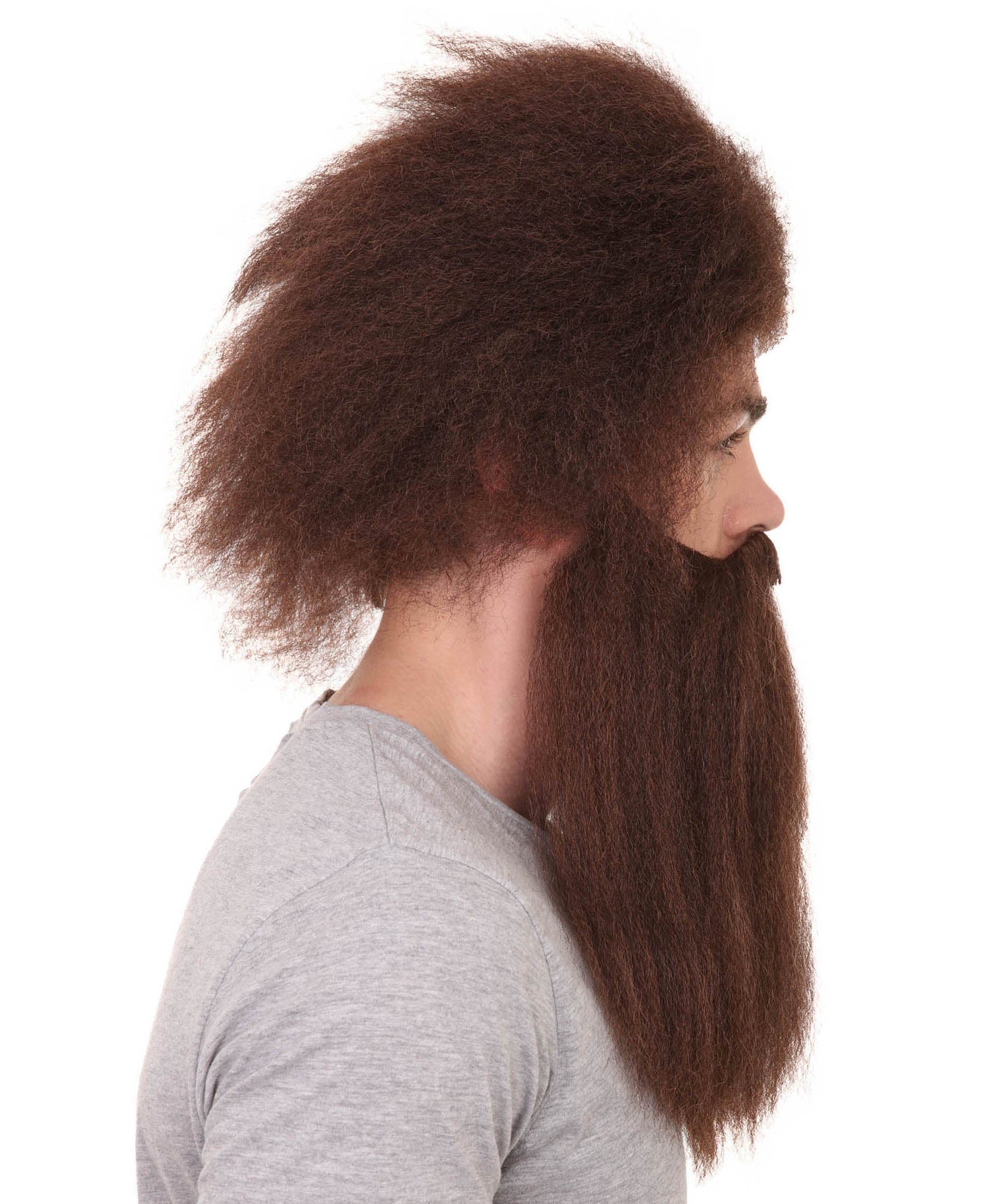 Brown Caveman Mens Wig and Beard Set Collection