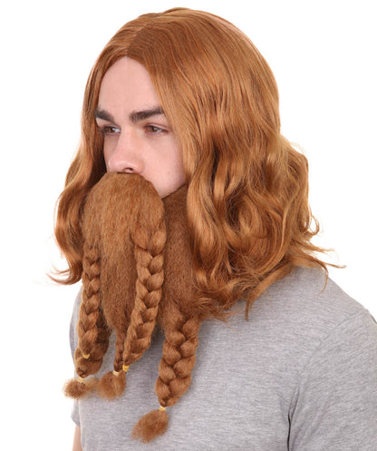 Brown Pirate Wig and Full Beard Set