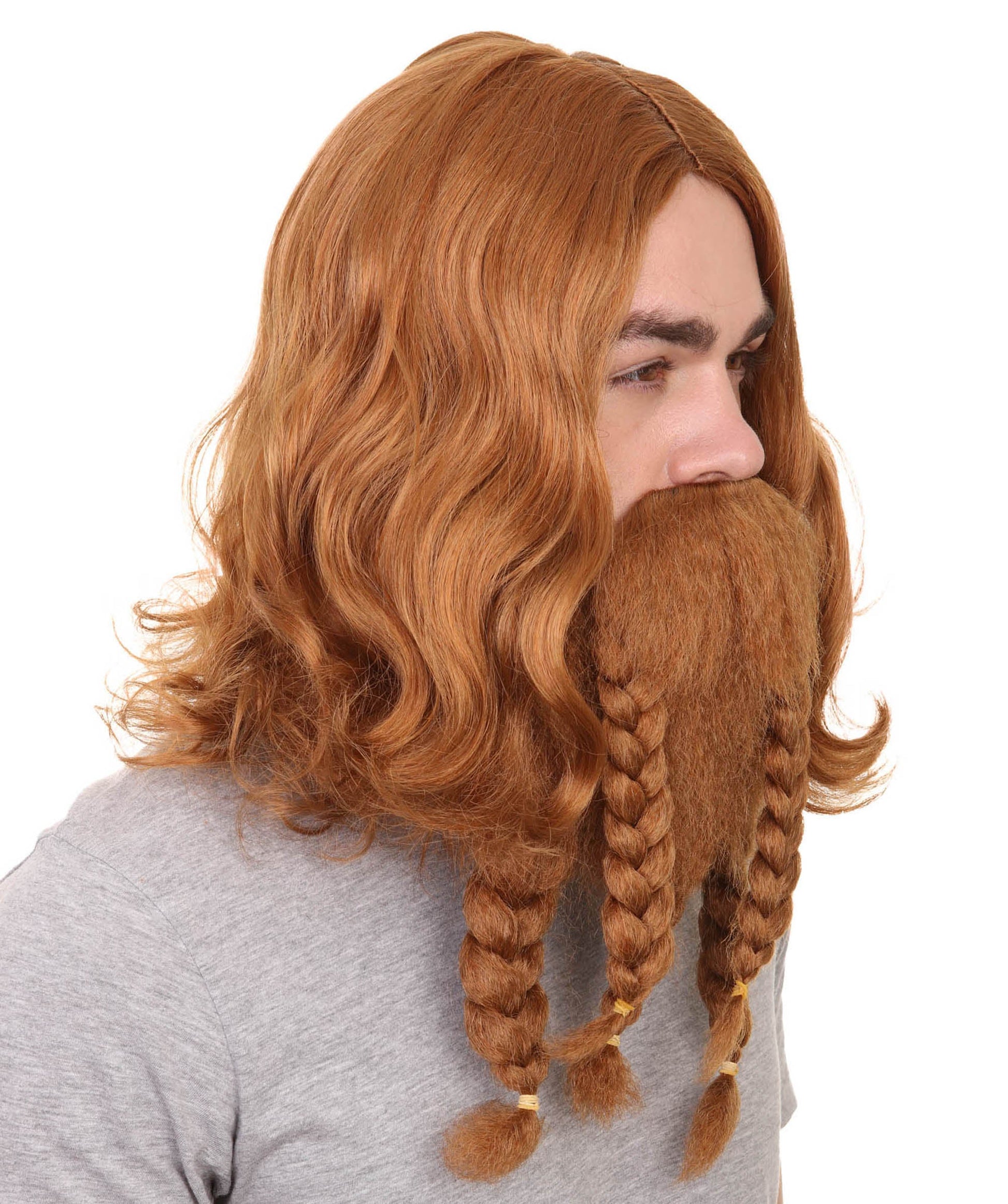 Brown Pirate Wig and Full Beard Set