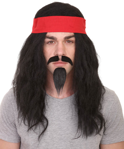 Long Black Men's Pirate Wig