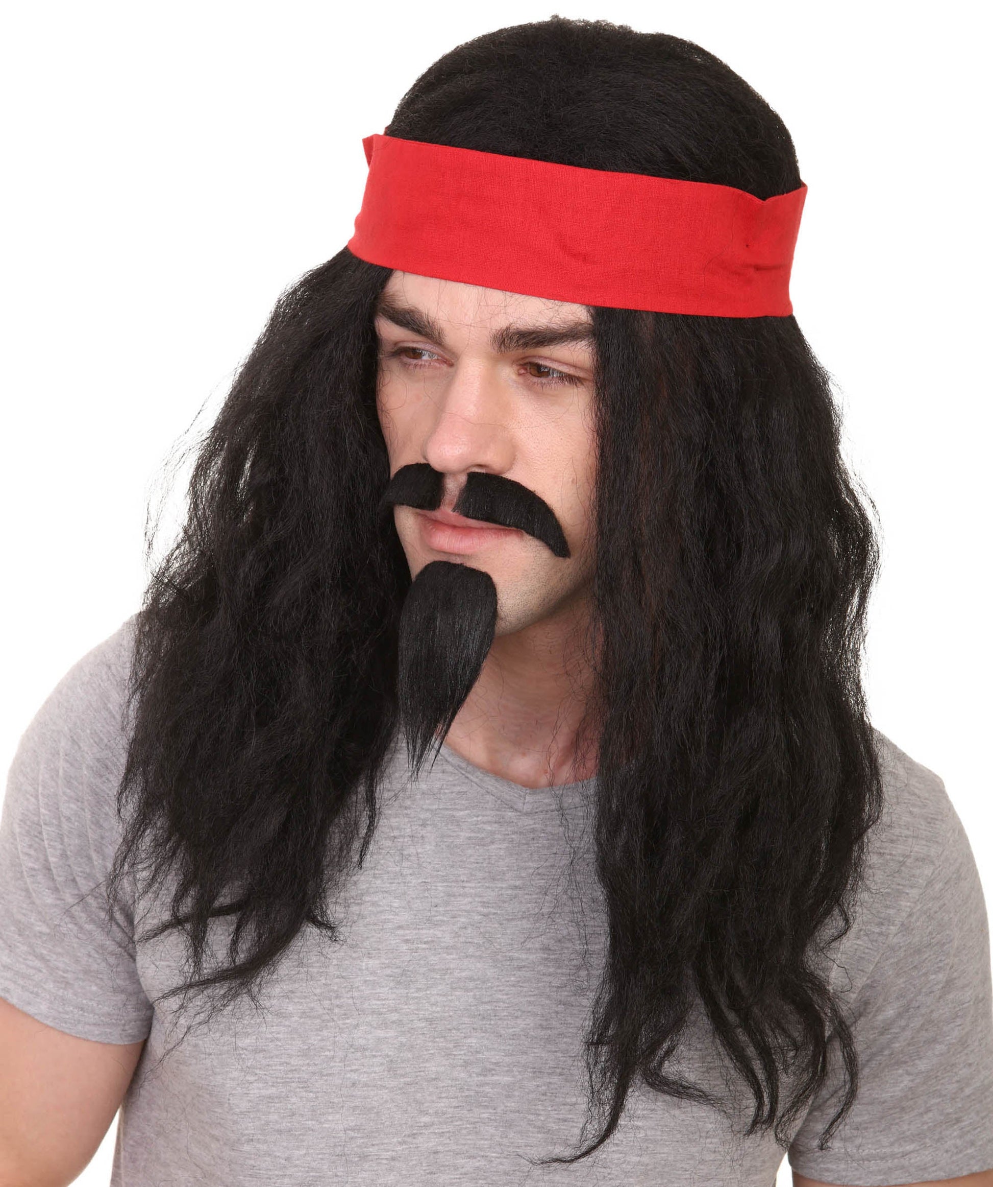 Long Black Men's Pirate Wig