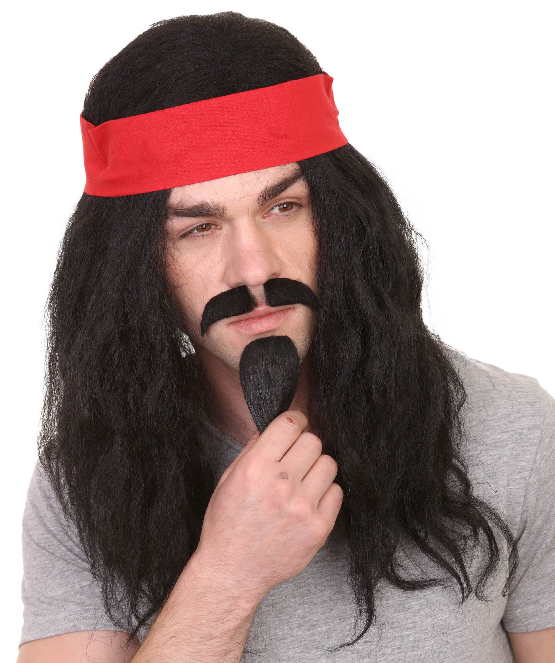 Long Black Men's Pirate Wig