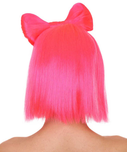 Neon Pink Women's Butterfly Bow Wigs