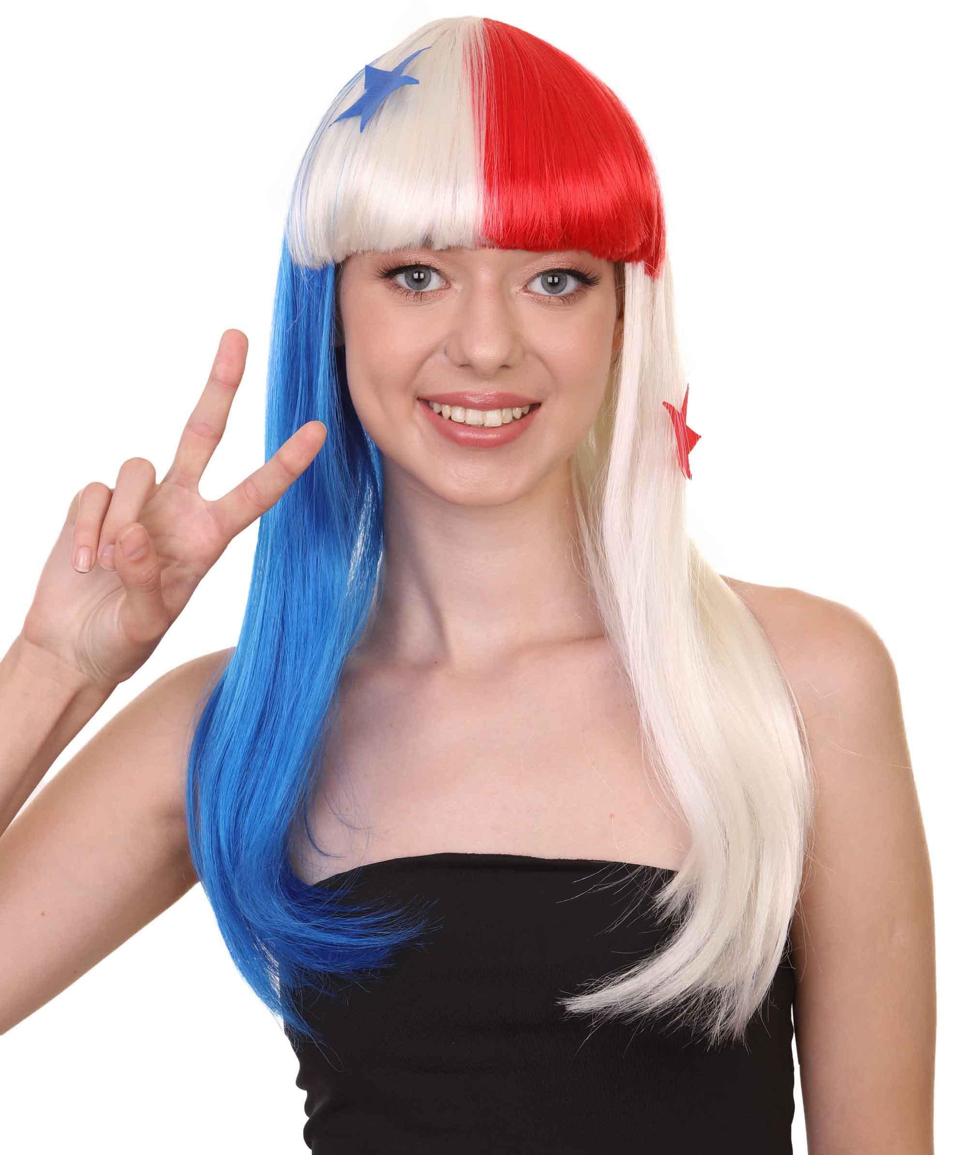 Panama Flag long Bob Wig