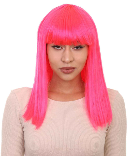 Neon Pink Cosplay Halloween Wig