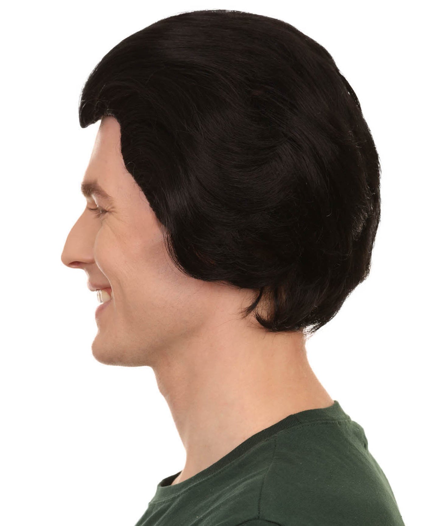 Horror Barber Butcher | Black Chin Length Hair with White Streak | Premium Halloween Wig