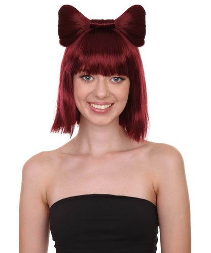 Burgundy Women's Butterfly Bow Wigs