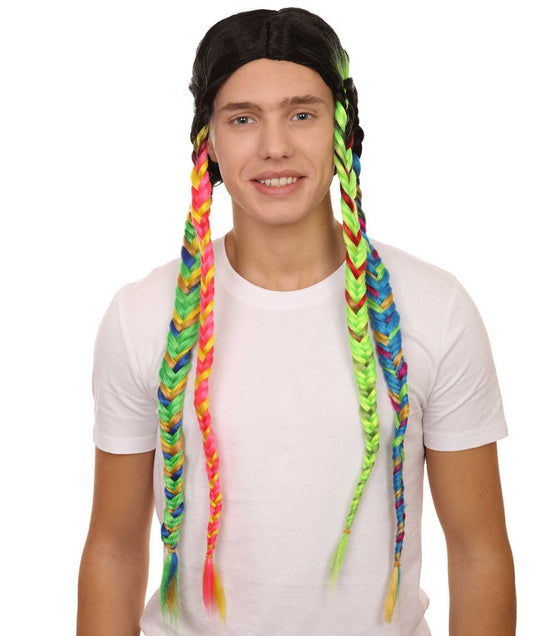 Rainbow Rapper Braided Wig