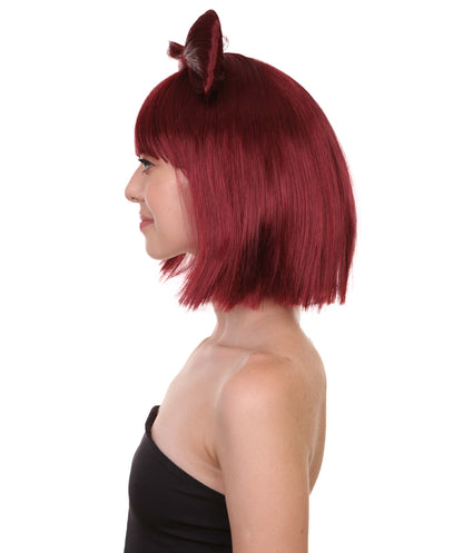 Burgundy Women's Butterfly Bow Wigs