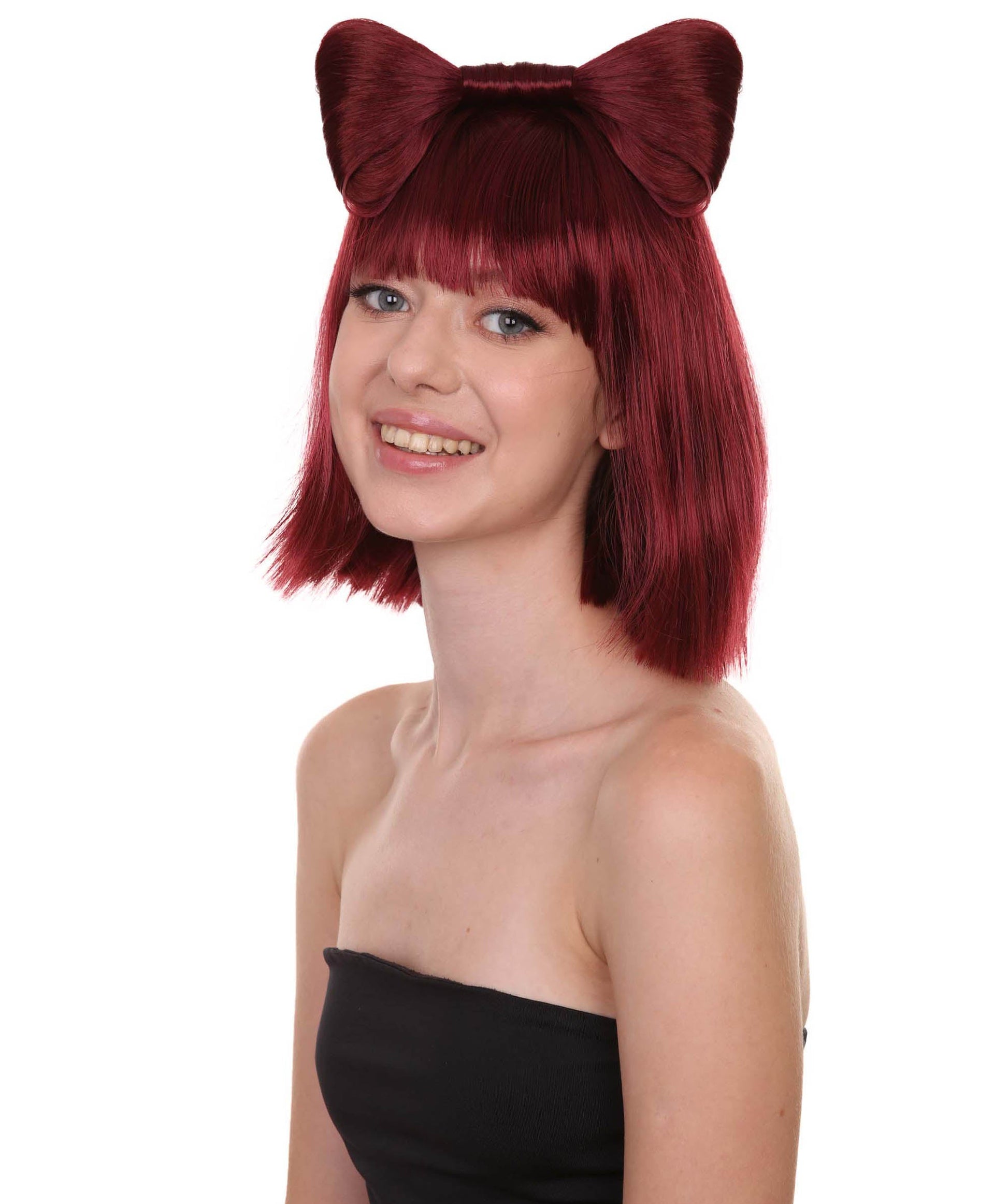 Burgundy Women's Butterfly Bow Wigs