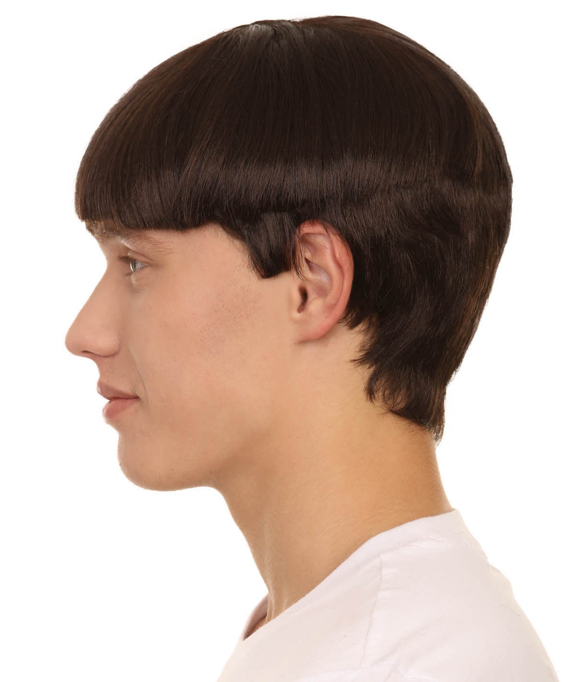 Brown bowl cut wig