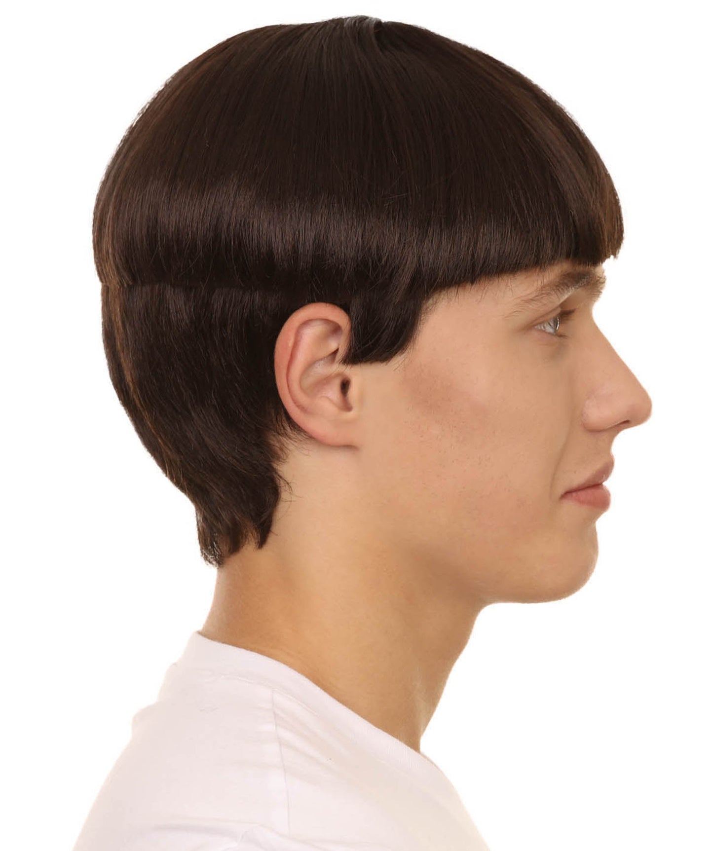 Brown bowl cut wig