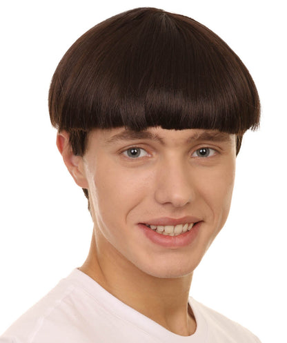 Brown bowl cut wig