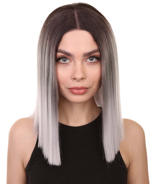Grey Ombre Hair Line Icon Beauty Wig