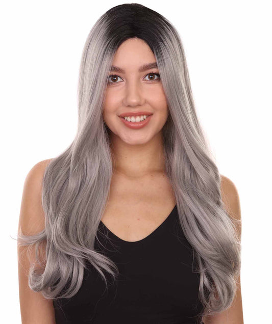 Natural Black Grey Ombre Wig
