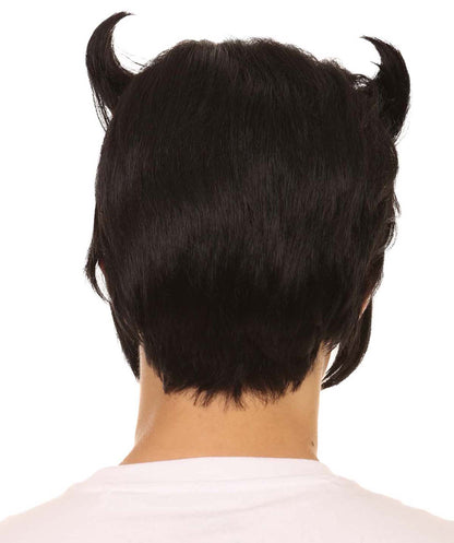 Black Devil Wig | Fancy Halloween Wig | Premium Breathable Capless Cap