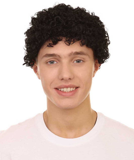 Black Short Curly Unisex Afro Wig | Fancy Halloween Wig | Premium Breathable Capless Cap