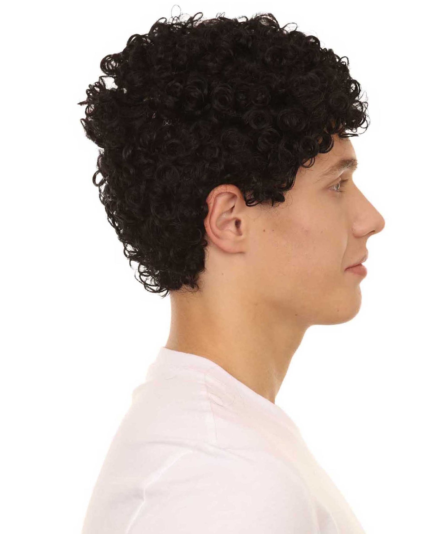 Black Short Curly Unisex Afro Wig | Fancy Halloween Wig | Premium Breathable Capless Cap