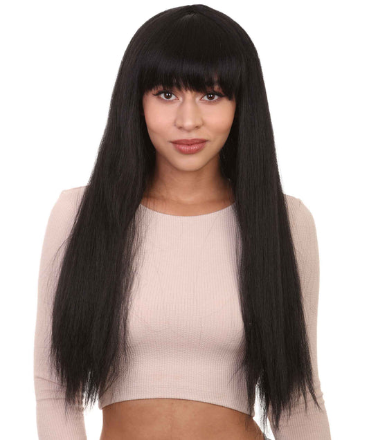 Black Women's Long Straight Black Wig