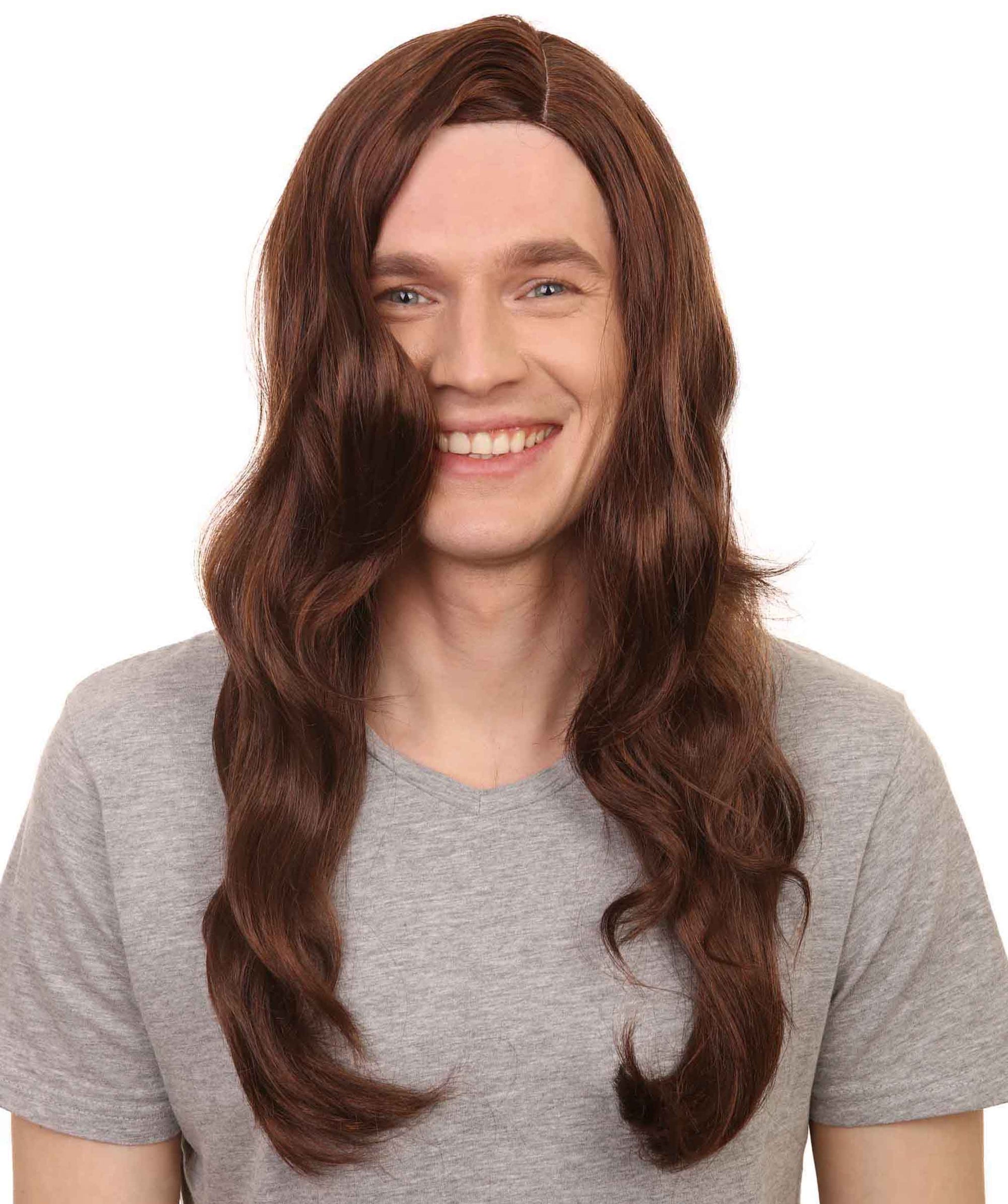 80's Rocker Men's Hair| Historical Brown Cosplay Halloween Wig