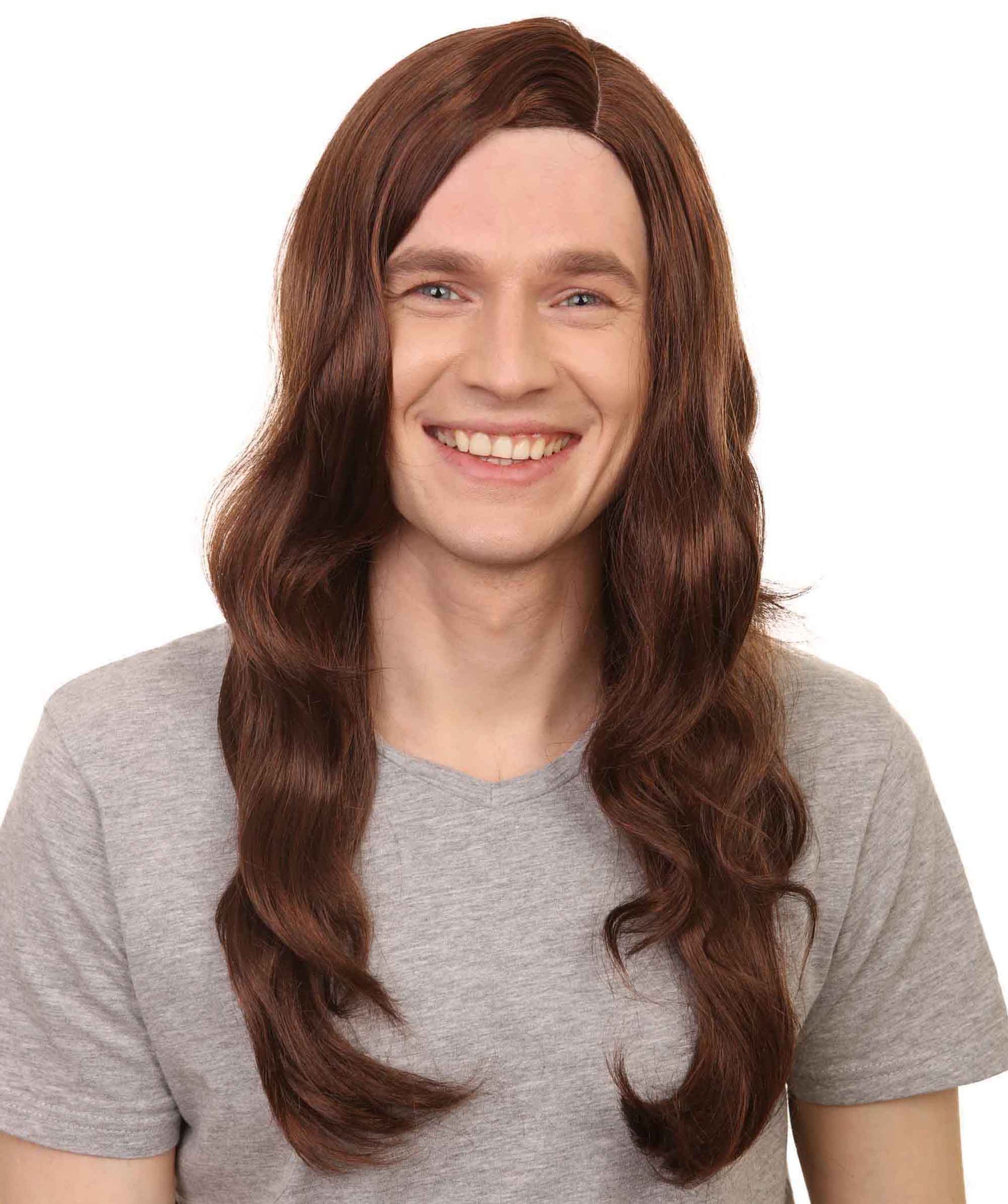 80's Rocker Men's Hair| Historical Brown Cosplay Halloween Wig