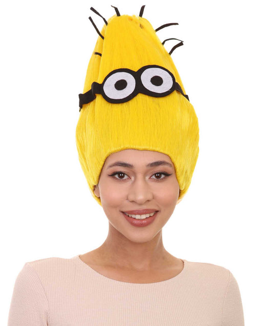 Unisex Funny Movie Henchman Yellow Wig | Premium Breathable Capless Cap | Flame Retardant Synthetic Fiber