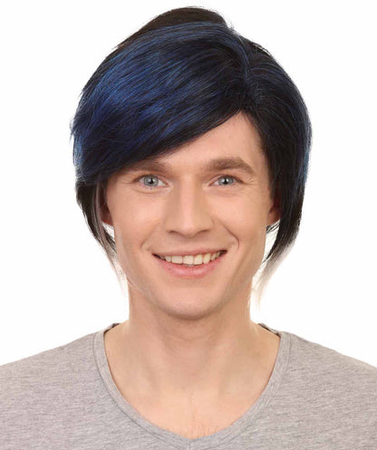 Emo Black Blue Wig