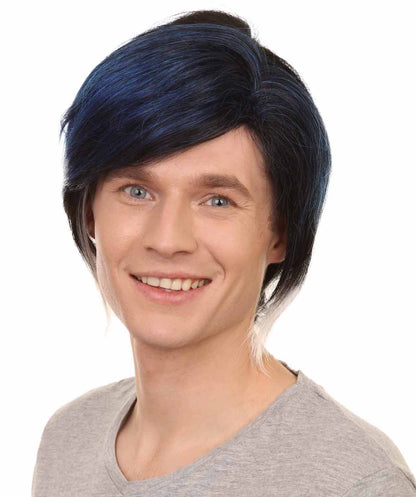 Emo Black Blue Wig