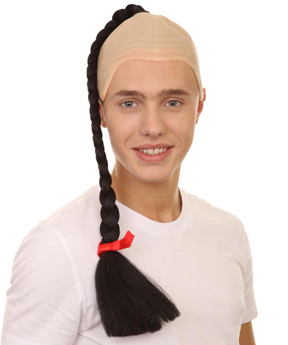 Kung Fu Master Mens Wig | Black Braid With Wig