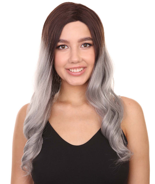Natural Brown Grey Hairline Icon Beauty Wig