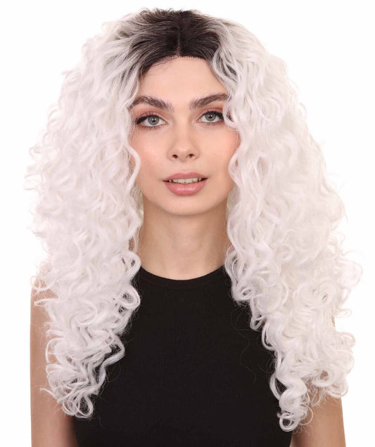 Cassie Women's Shoulder Length Lace Front Curly With Dark Roots -  Fashion Wig | Nunique