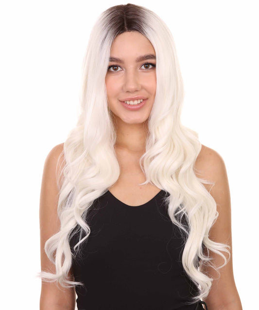 Scarlett Women's Long Length Lace  Front Wavy Dark Roots - Fashion Wigs | Nunique