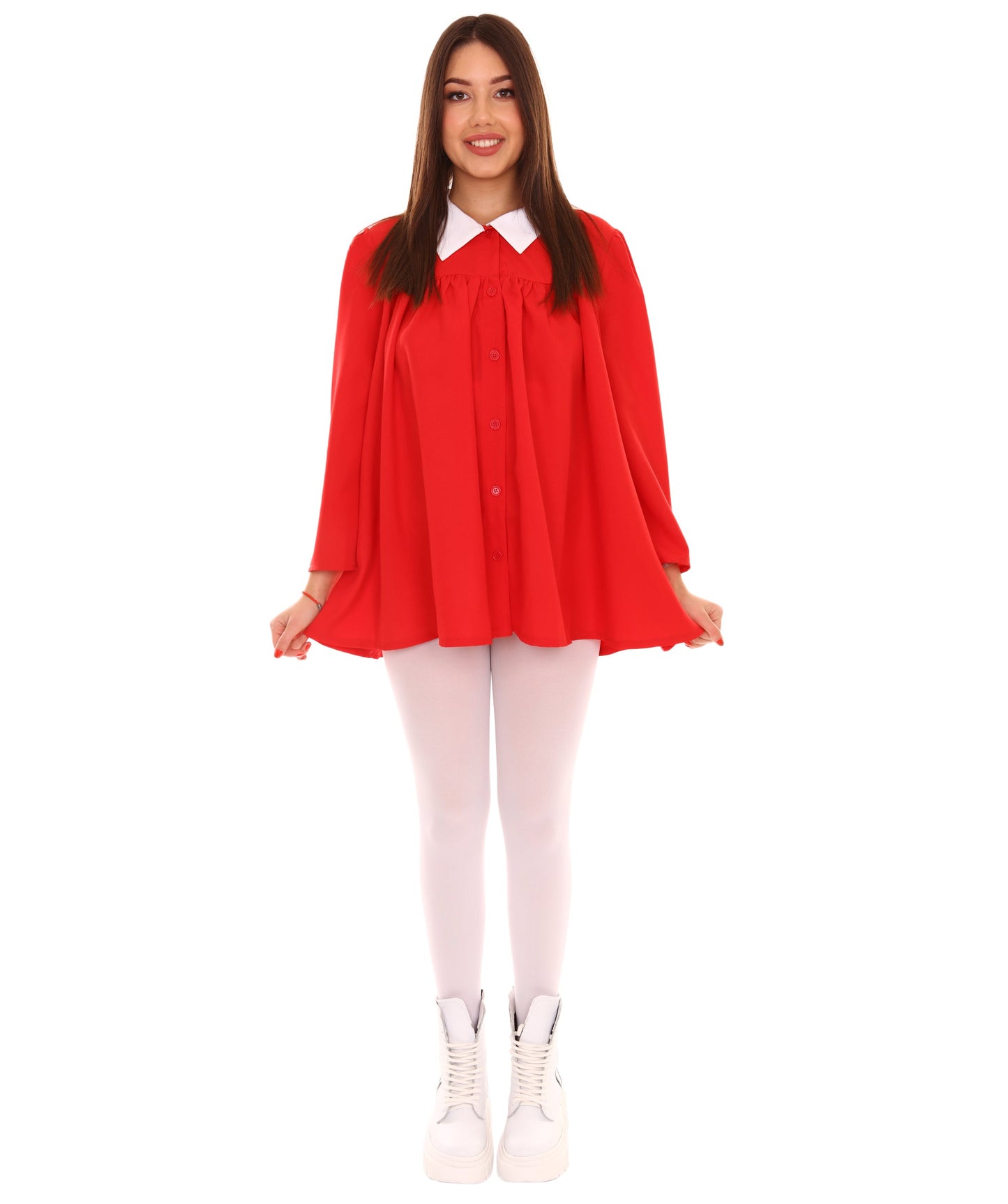 Women's Sleeves Dress Celebrity Costume | Red Fancy Costume