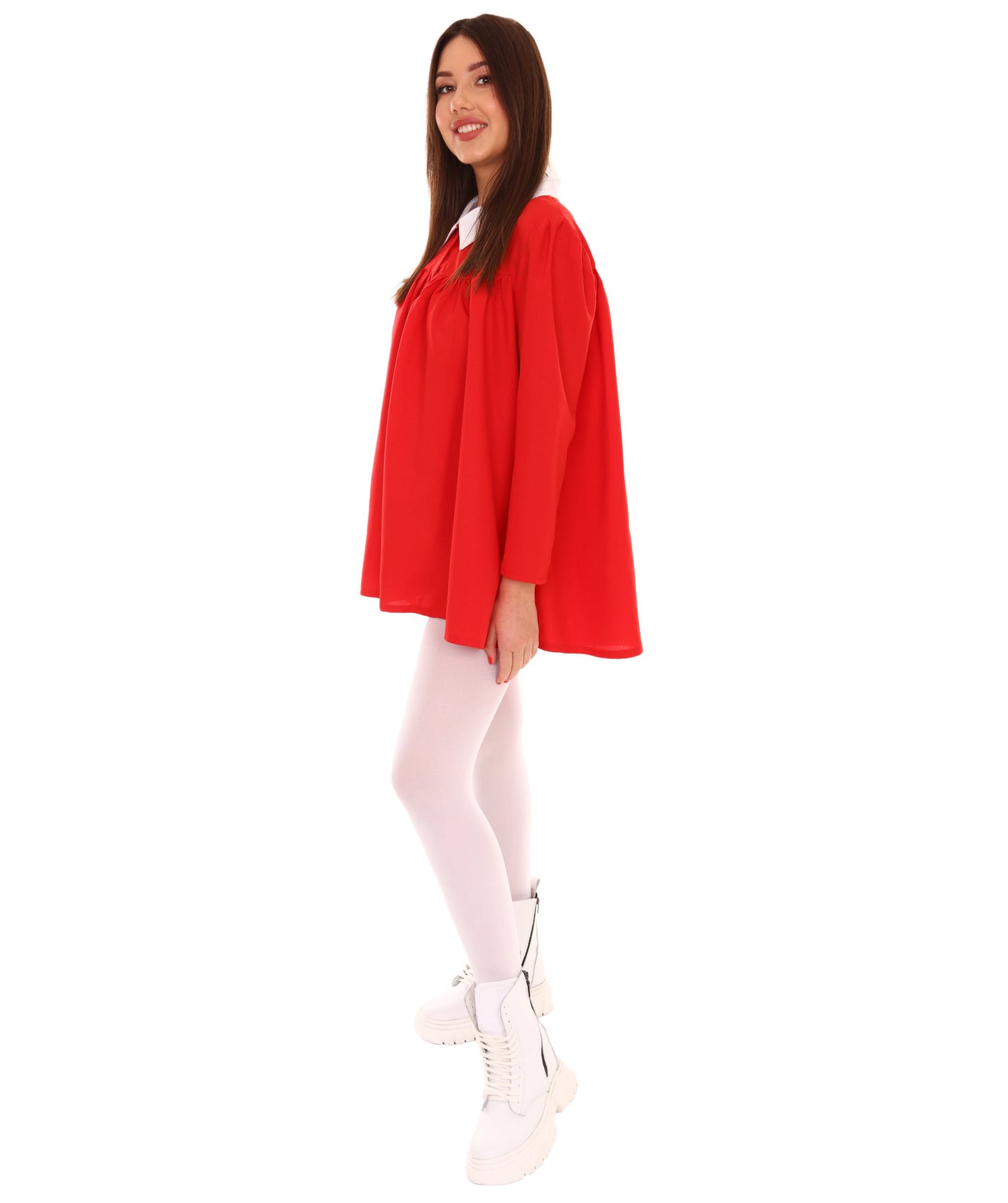 Women's Sleeves Dress Celebrity Costume | Red Fancy Costume