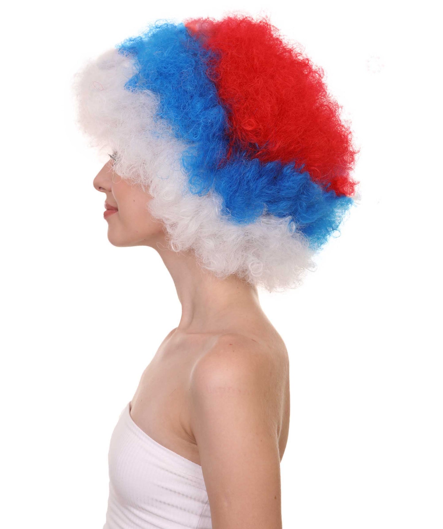 Serbia Flag Sport Afro Wig