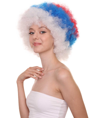 Serbia Flag Sport Afro Wig