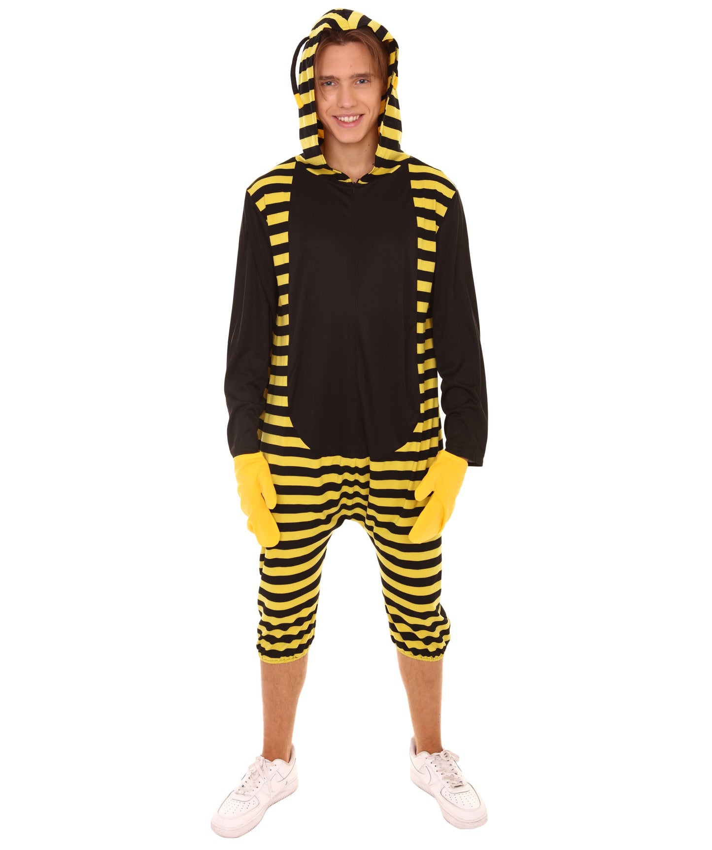 Women's Bee Hoodie Costume | Black and Yellow Halloween Costume