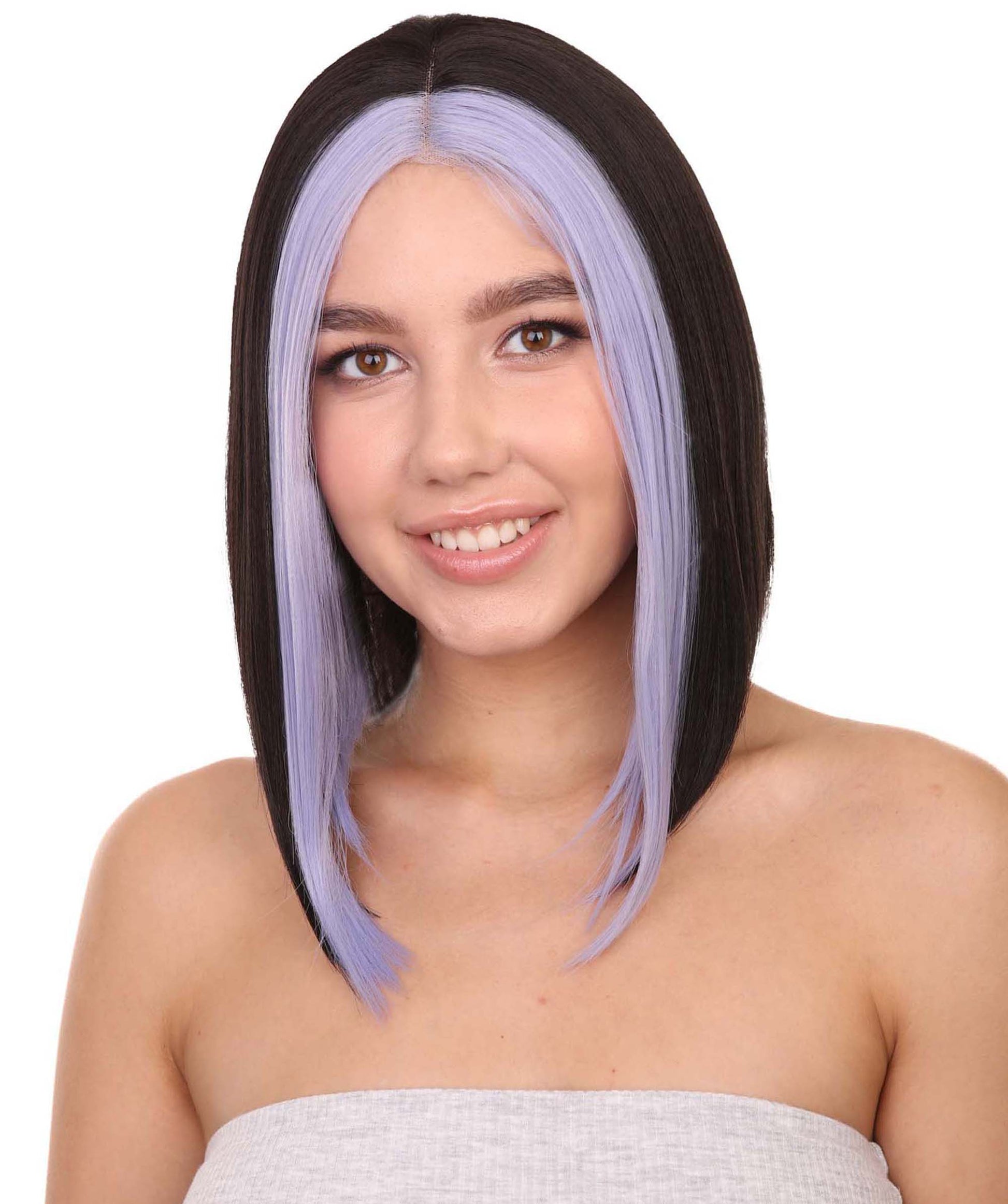 Black and Purple E-Girl Gamer Wig