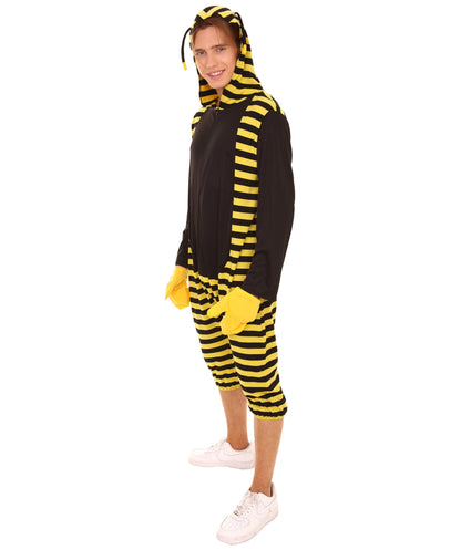 Women's Bee Hoodie Costume | Black and Yellow Halloween Costume