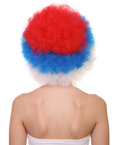 Serbia Flag Sport Afro Wig