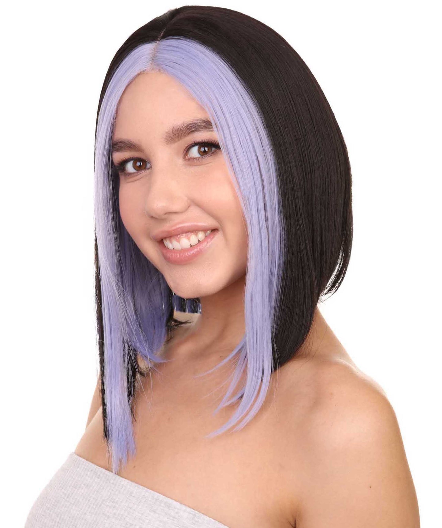 Black and Purple E-Girl Gamer Wig