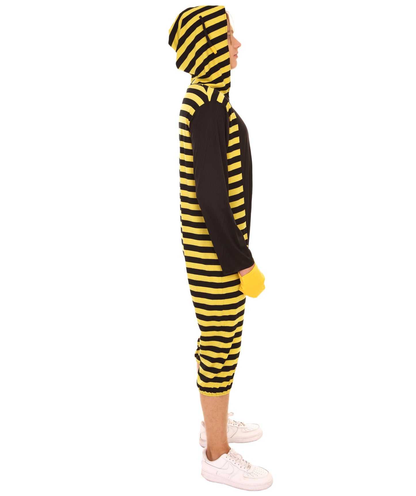 Women's Bee Hoodie Costume | Black and Yellow Halloween Costume