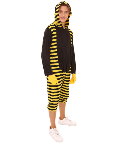 Women's Bee Hoodie Costume | Black and Yellow Halloween Costume