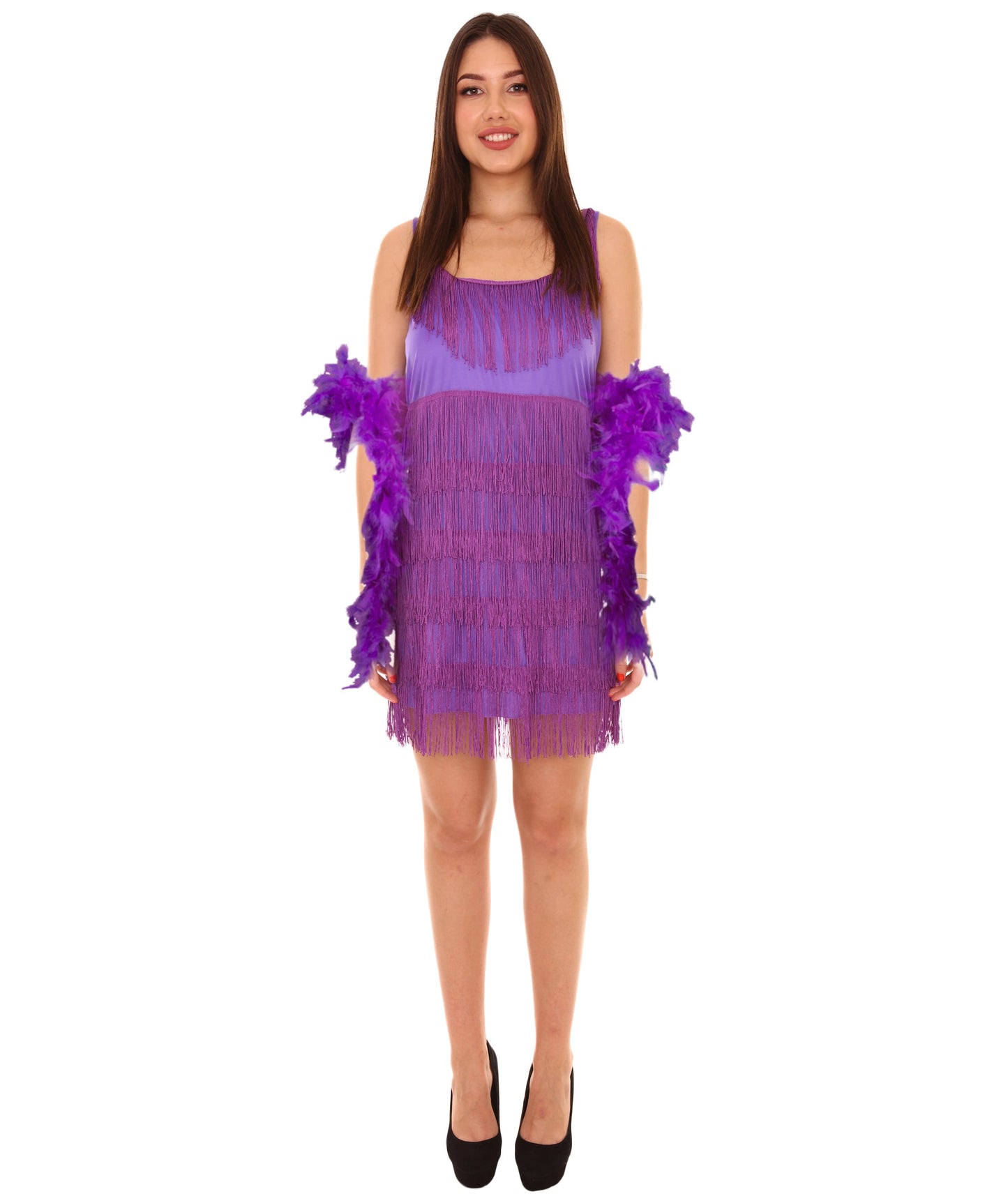 Women's 20'S Fringe  Flapper Costume | Purple Fancy Costume