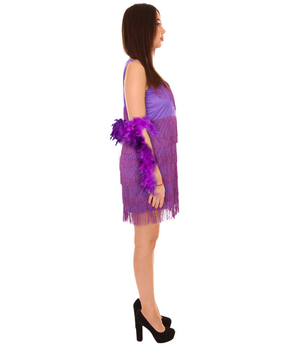 Women's 20'S Fringe  Flapper Costume | Purple Fancy Costume